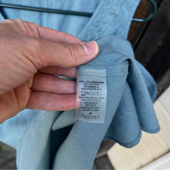 Peruvian Connection Provence Linen Cotton Blend Embroidered Tank Top Sz S - Picture 5 of 10